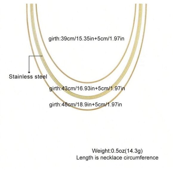 New Gold Color  Necklace Sets 3 Piece Set - Picture 5 of 5